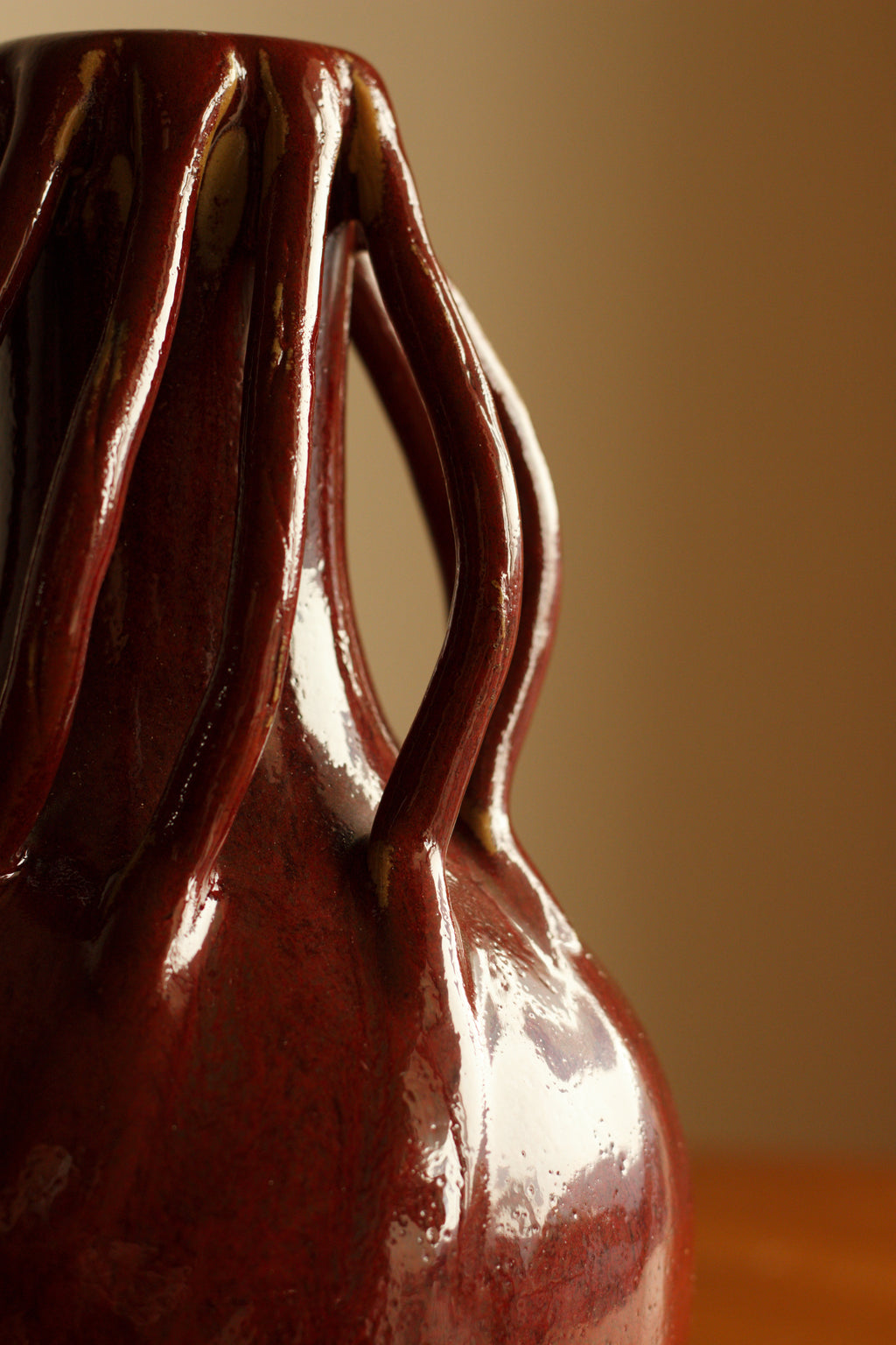 Oxblood Ceramic Loop Vase