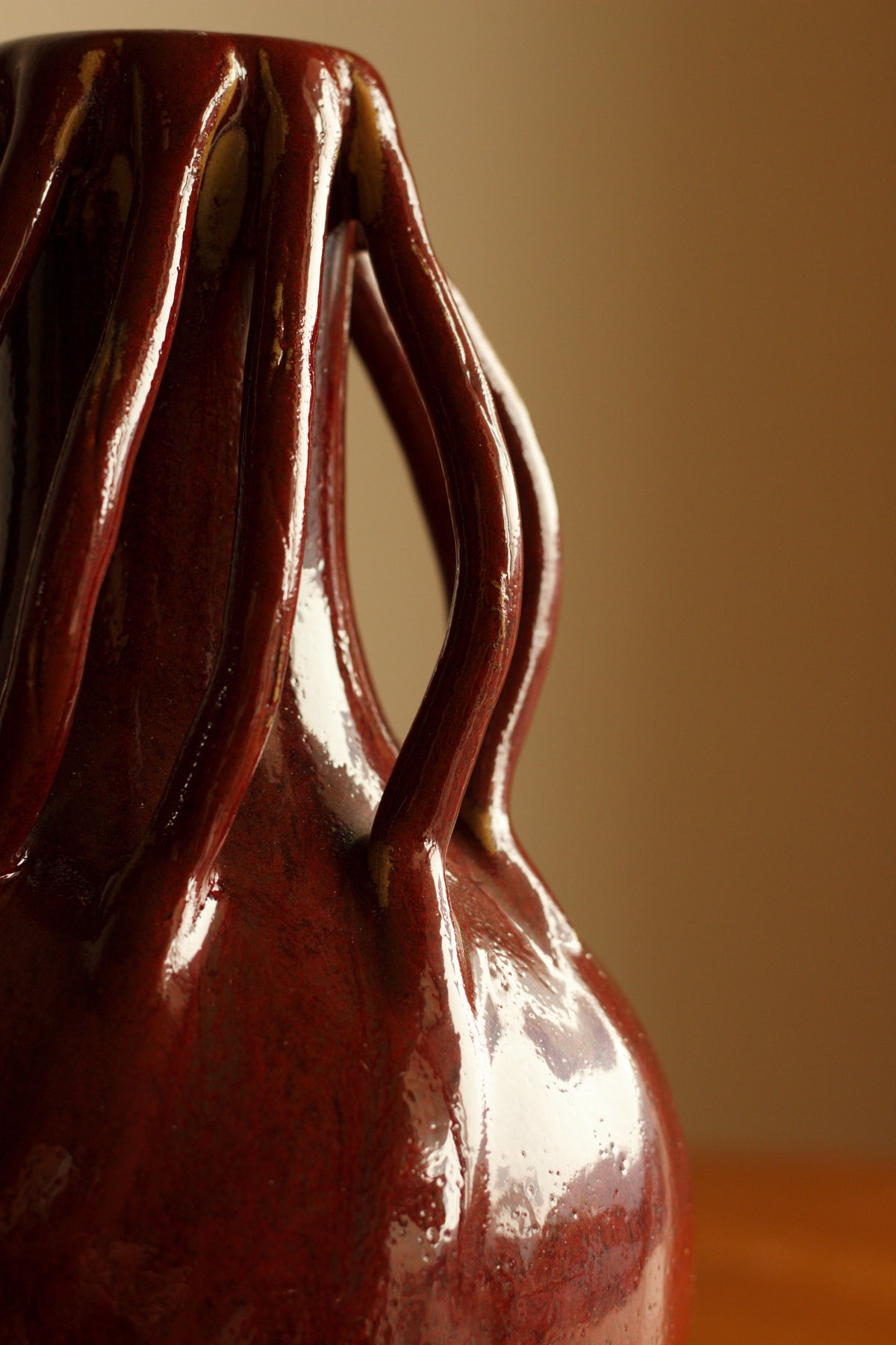 Oxblood Ceramic Loop Vase