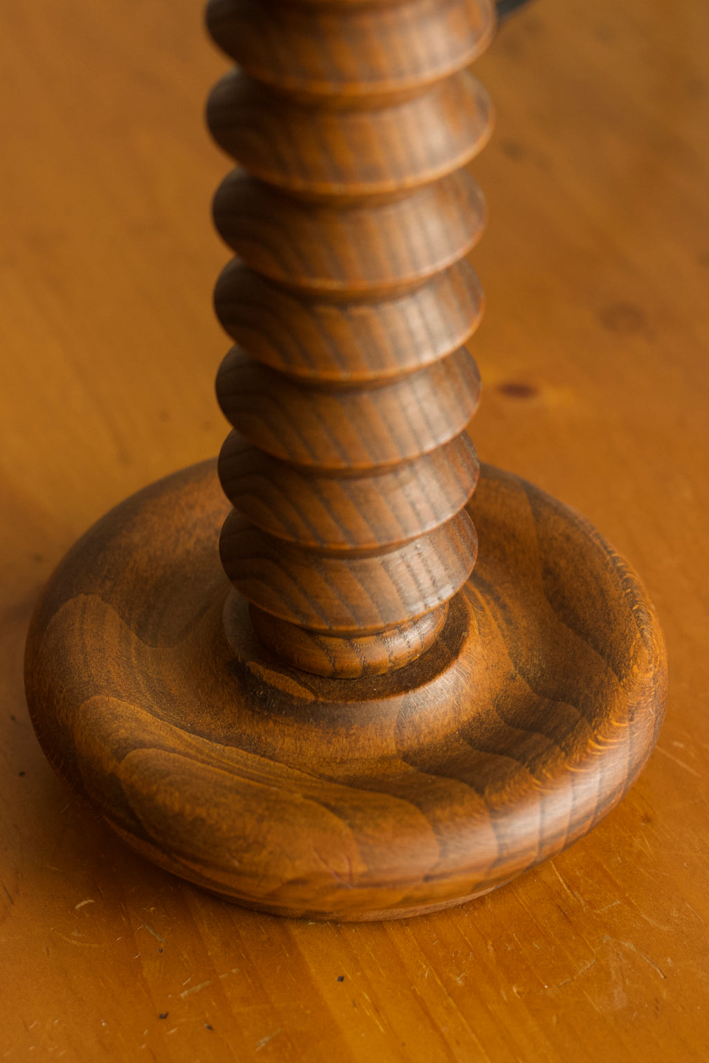 French Art Deco Geometric Wood Table Lamp