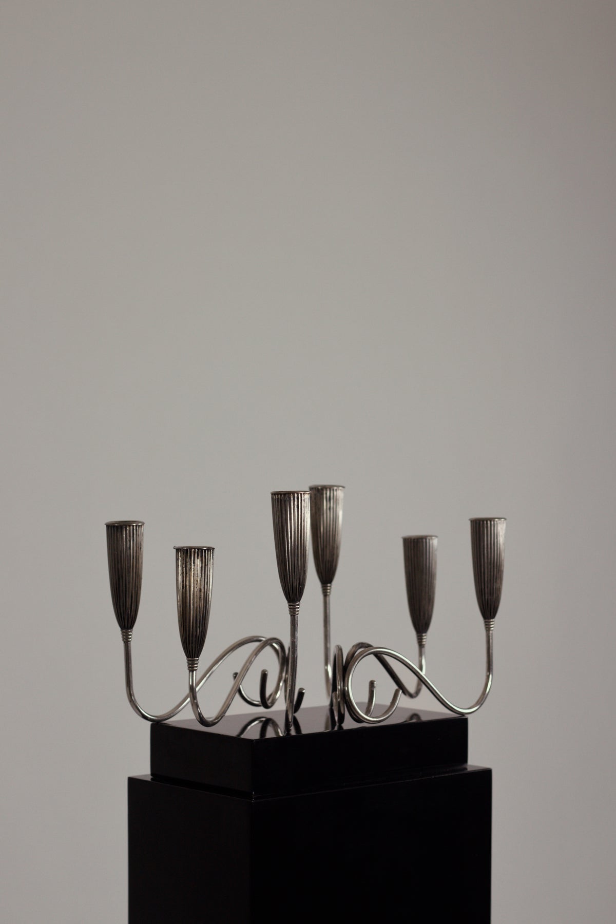 Art Deco Silverplate Candlesticks, Pair