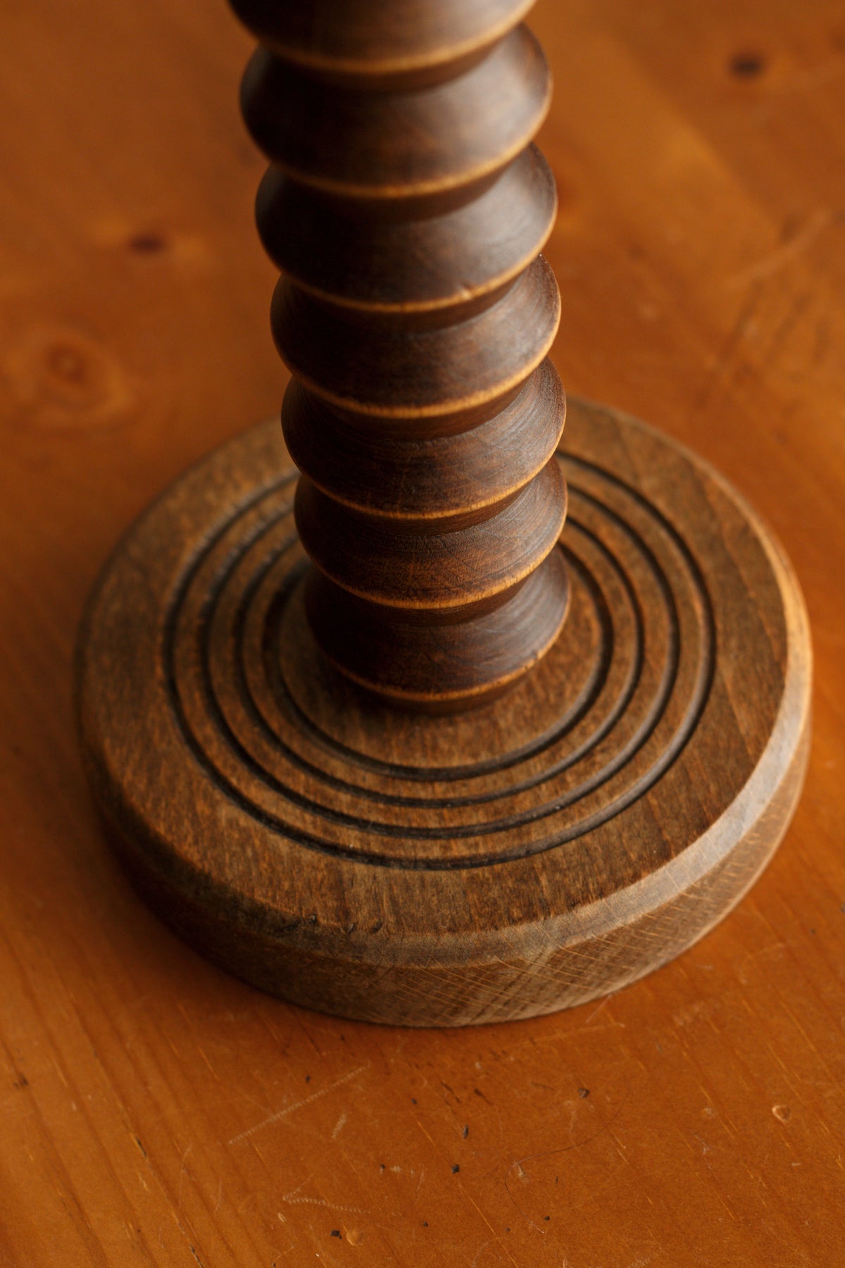 French Art Deco Geometric Wood Table Lamp