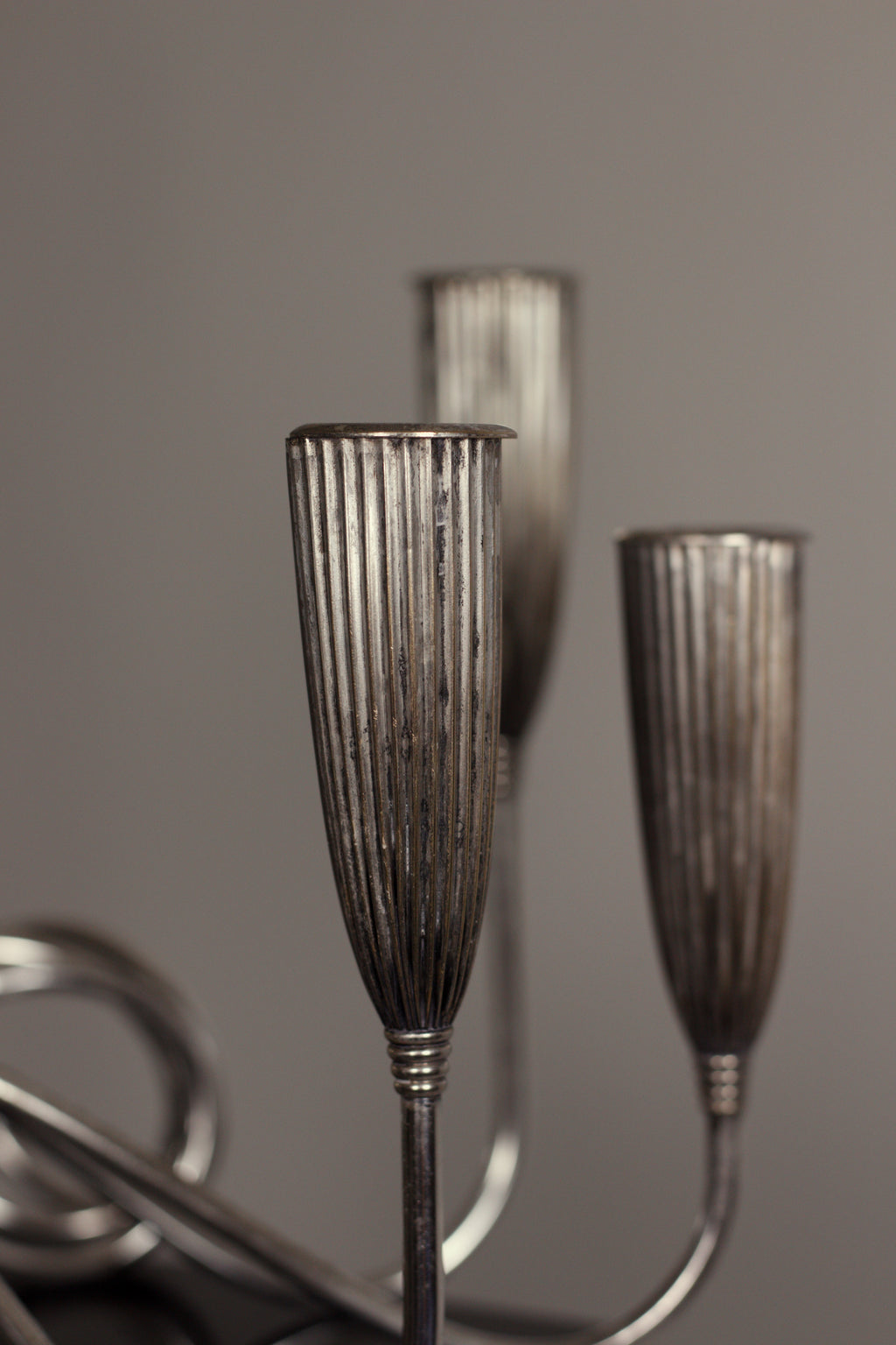 Art Deco Silverplate Candlesticks, Pair