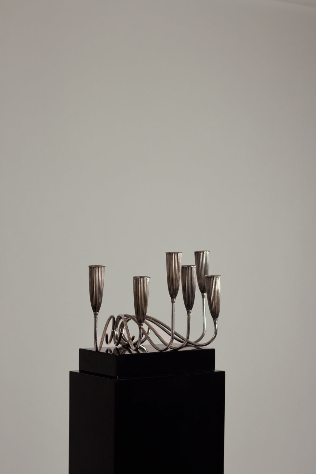 Art Deco Silverplate Candlesticks, Pair