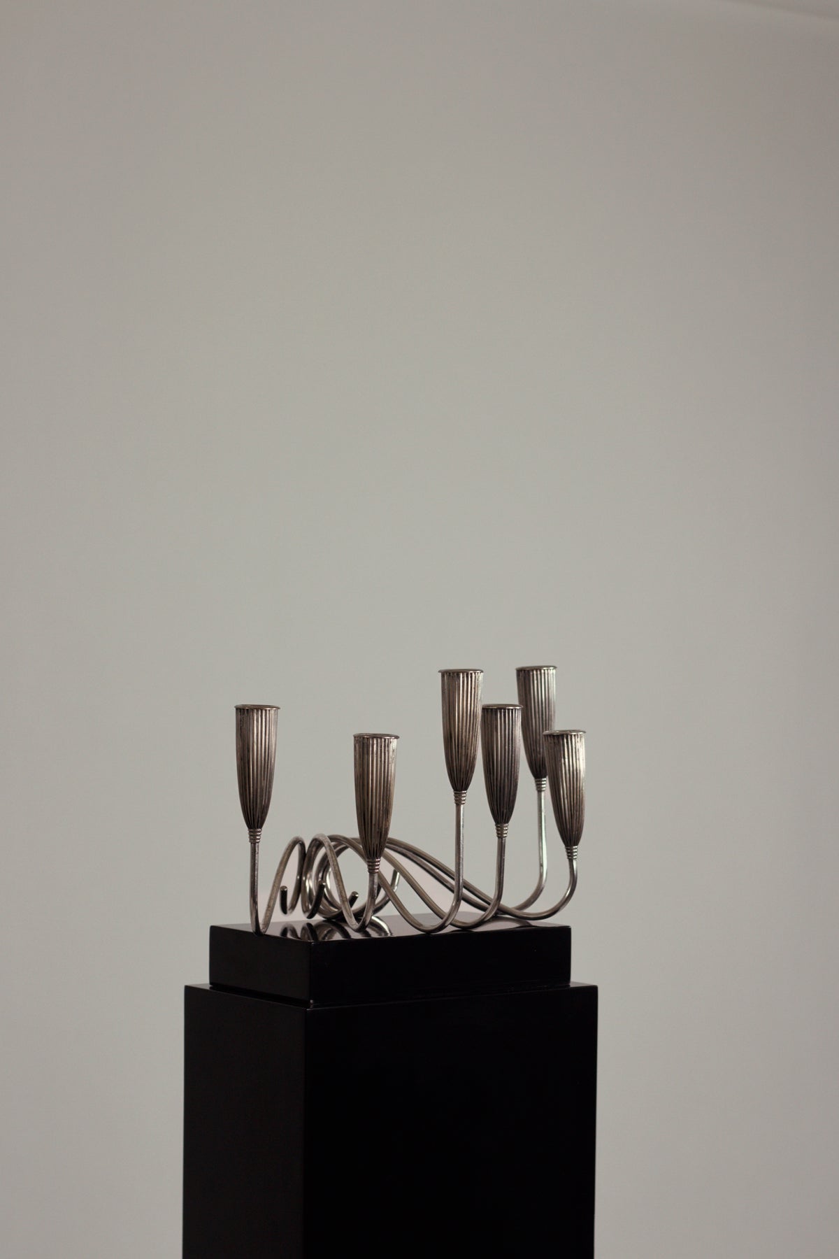 Art Deco Silverplate Candlesticks, Pair