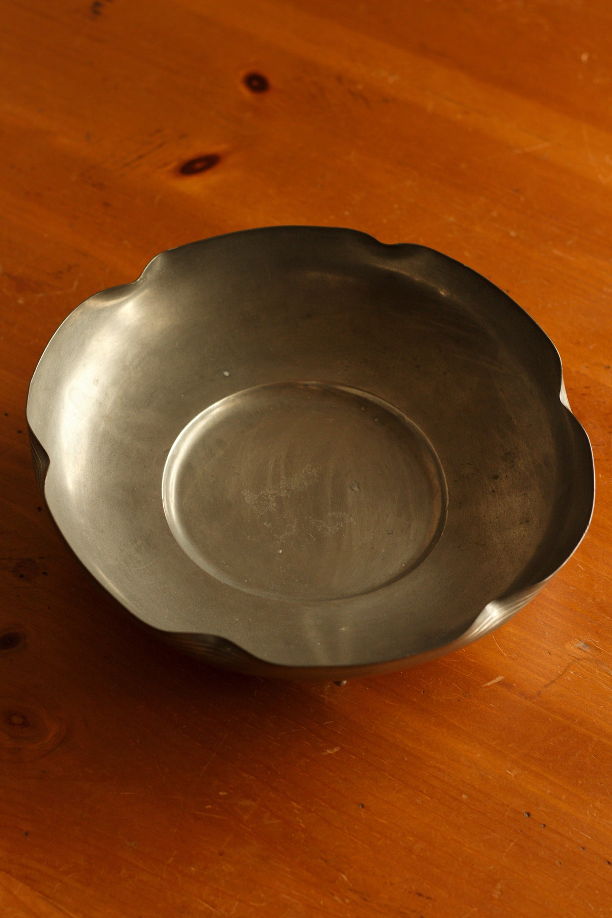 Footed Pewter Bowl