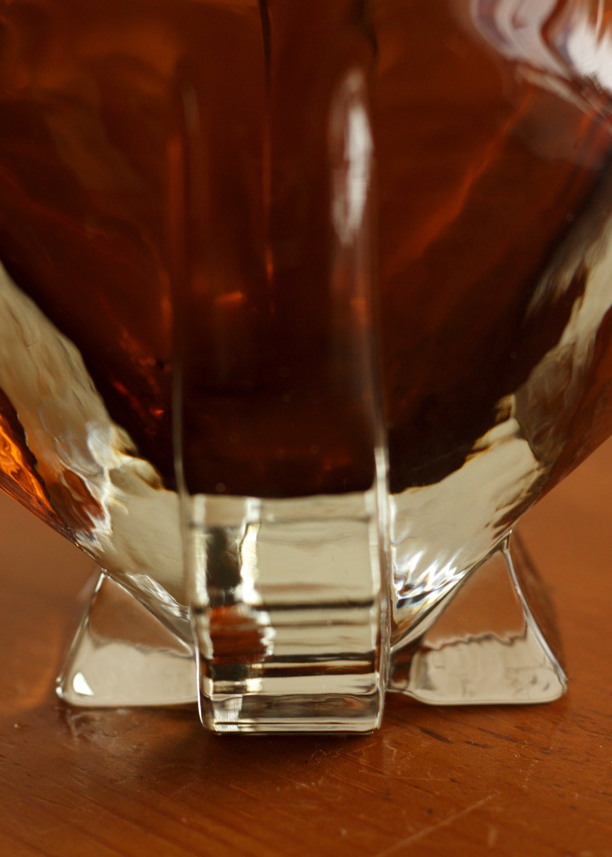 Amber Sculptural Glass Vase