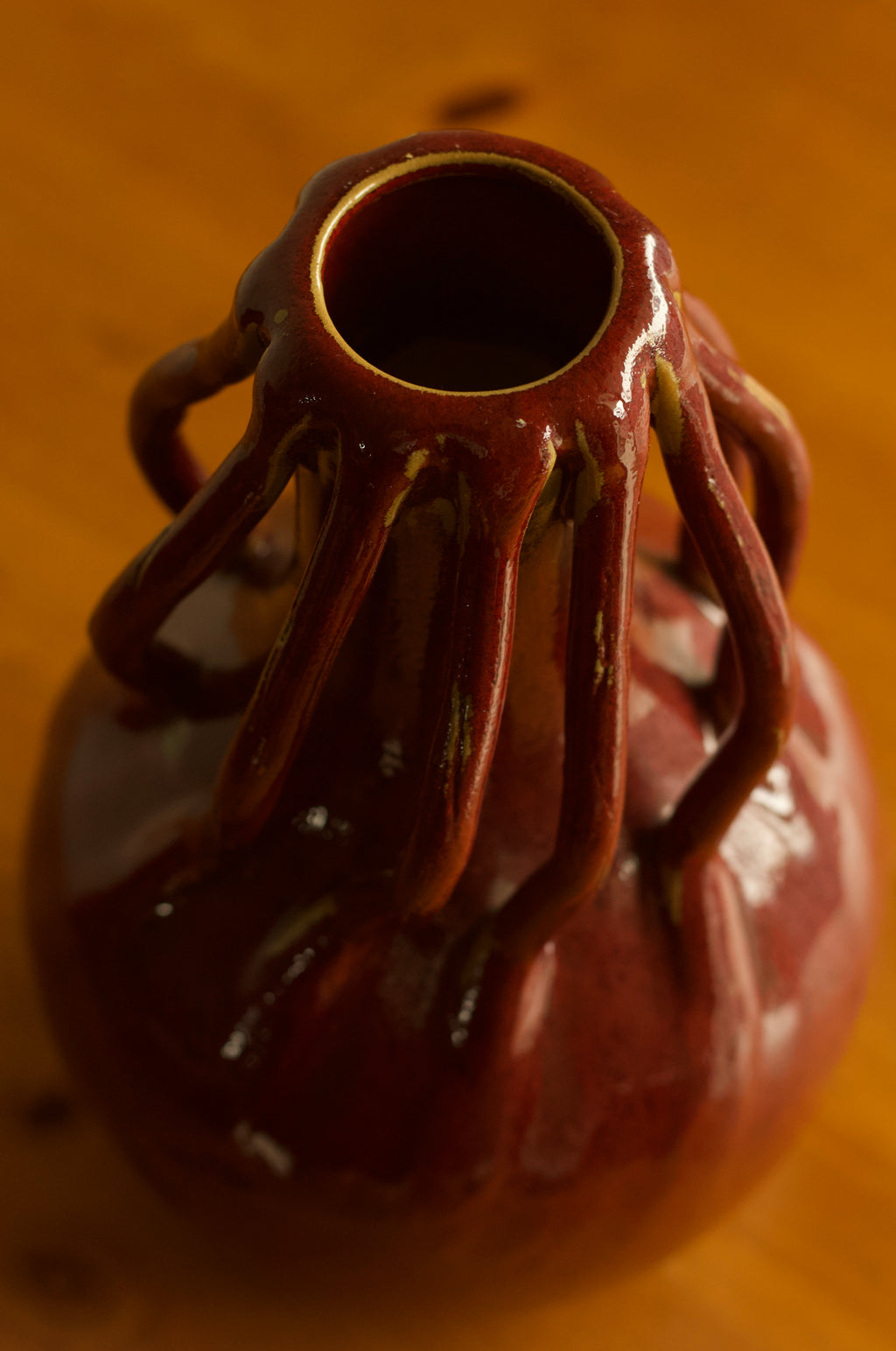 Oxblood Ceramic Loop Vase