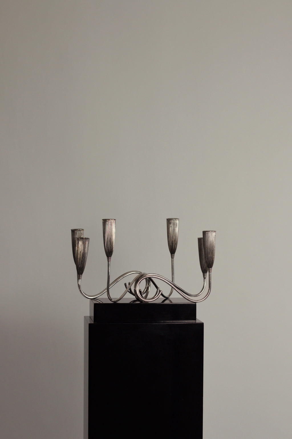 Art Deco Silverplate Candlesticks, Pair