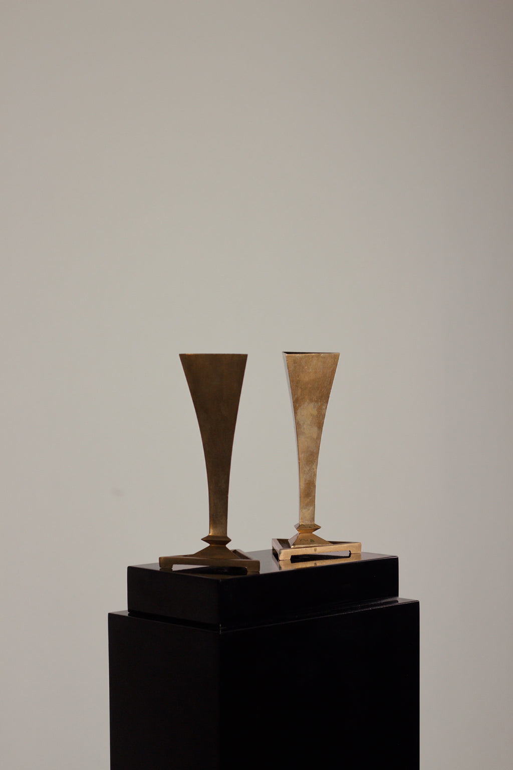 Pair of Art Deco Brass Vases