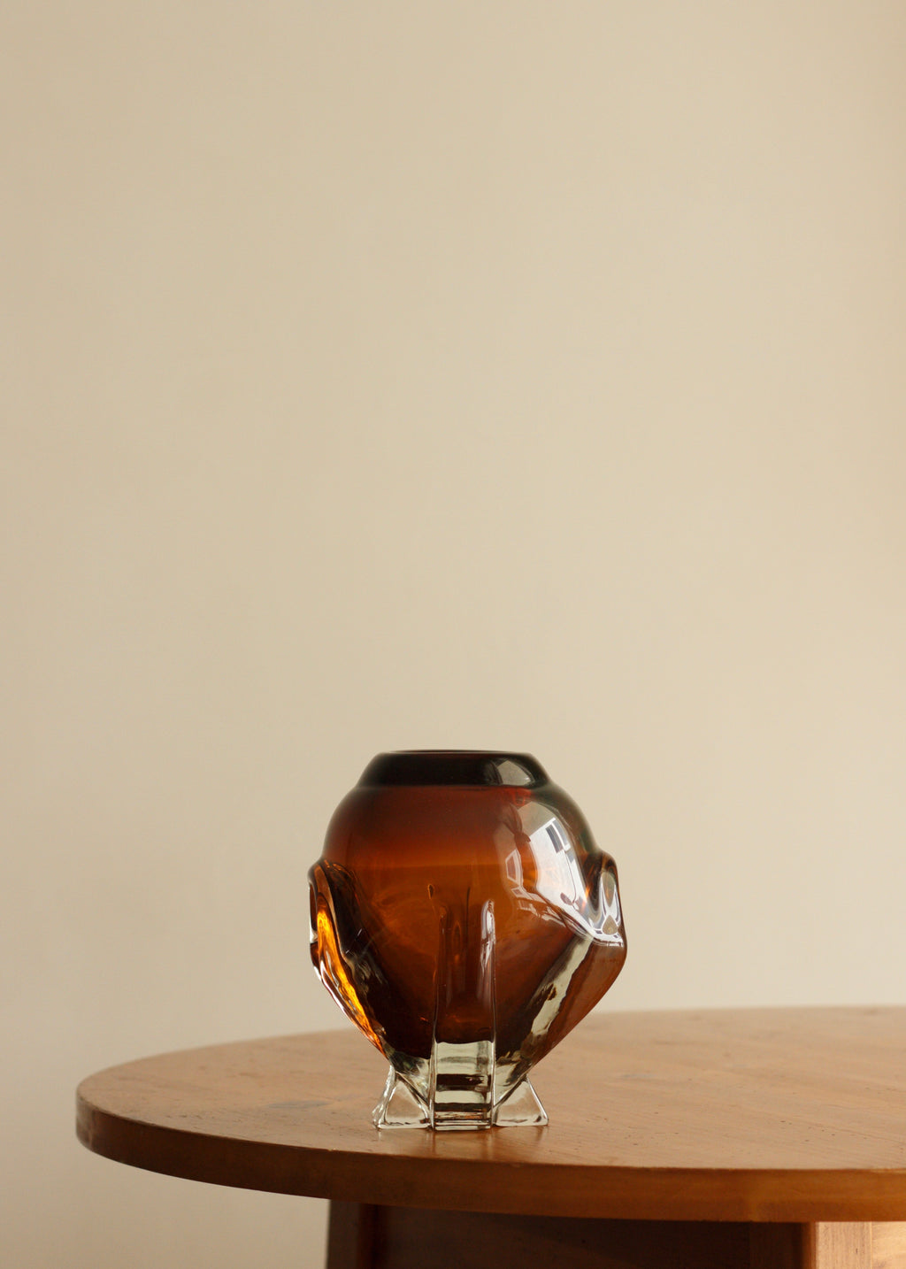 Amber Sculptural Glass Vase