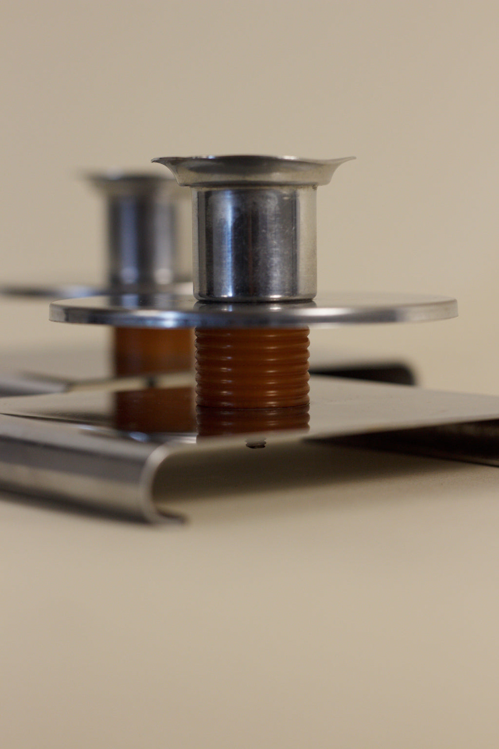 Pair of Art Deco Chrome Candlesticks