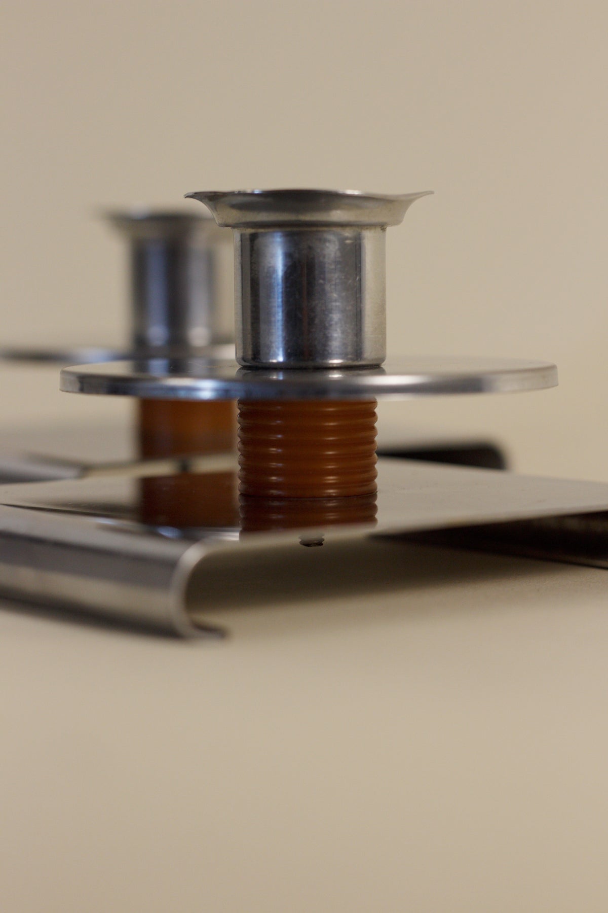 Pair of Art Deco Chrome Candlesticks