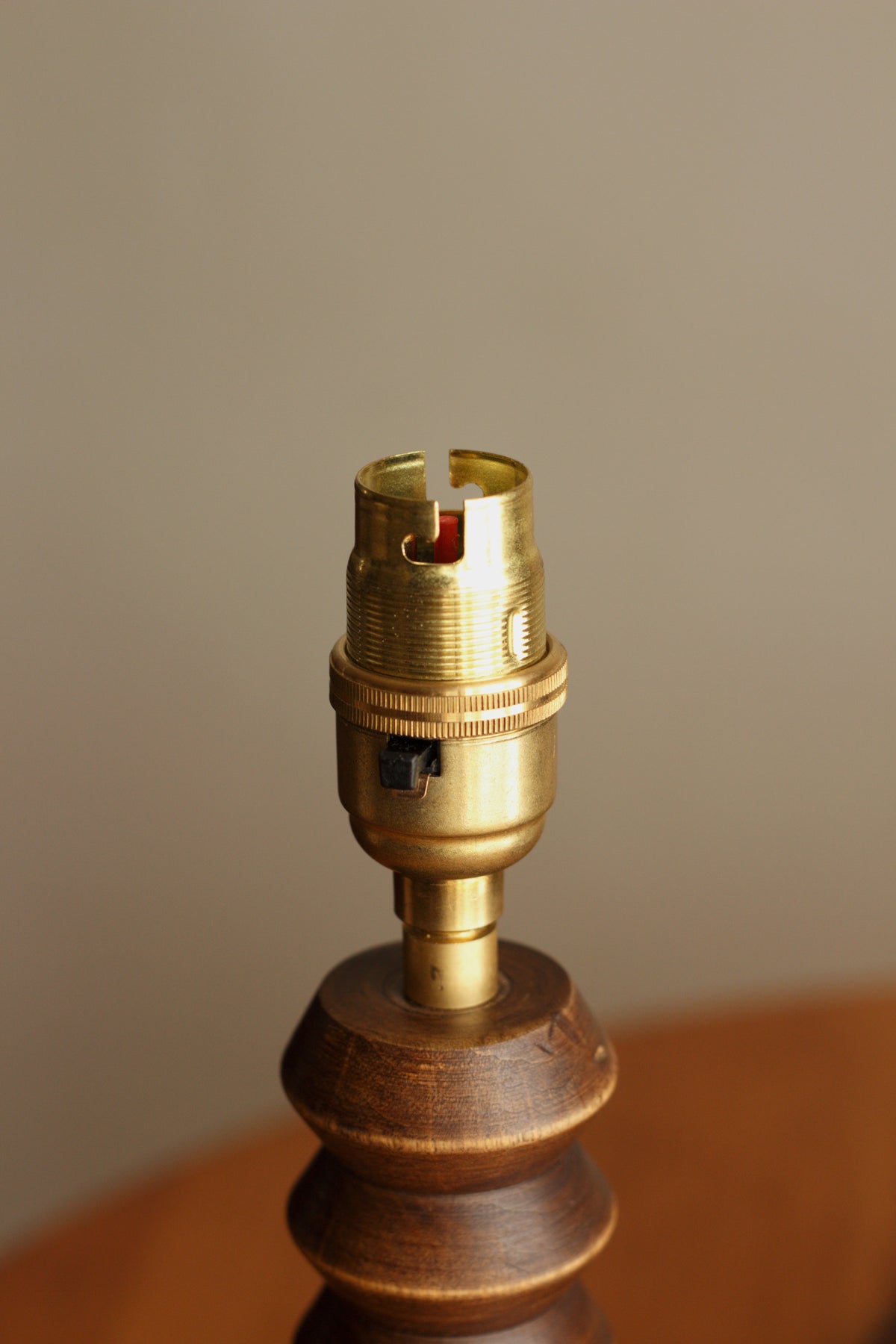 French Art Deco Geometric Wood Table Lamp