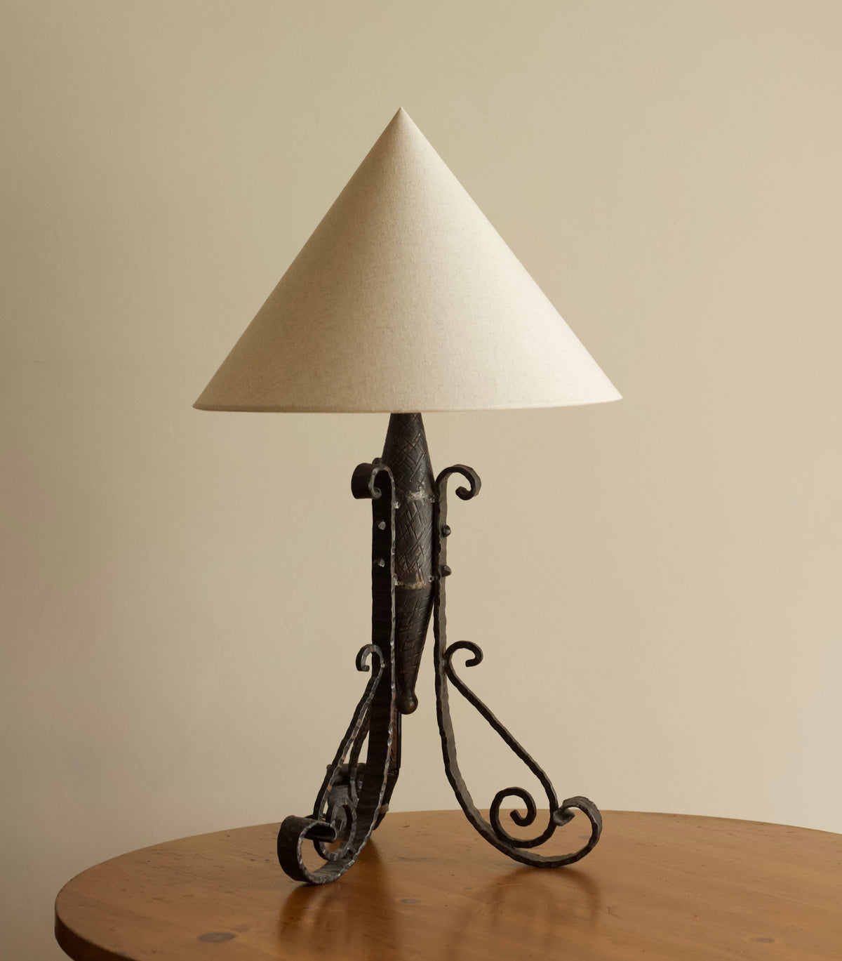 French Art Deco Hand-Forged Lamp