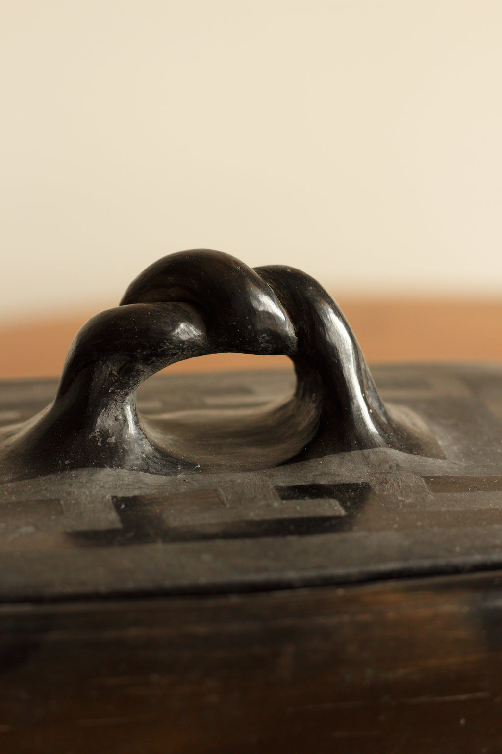 Sculptural Black Ceramic Box