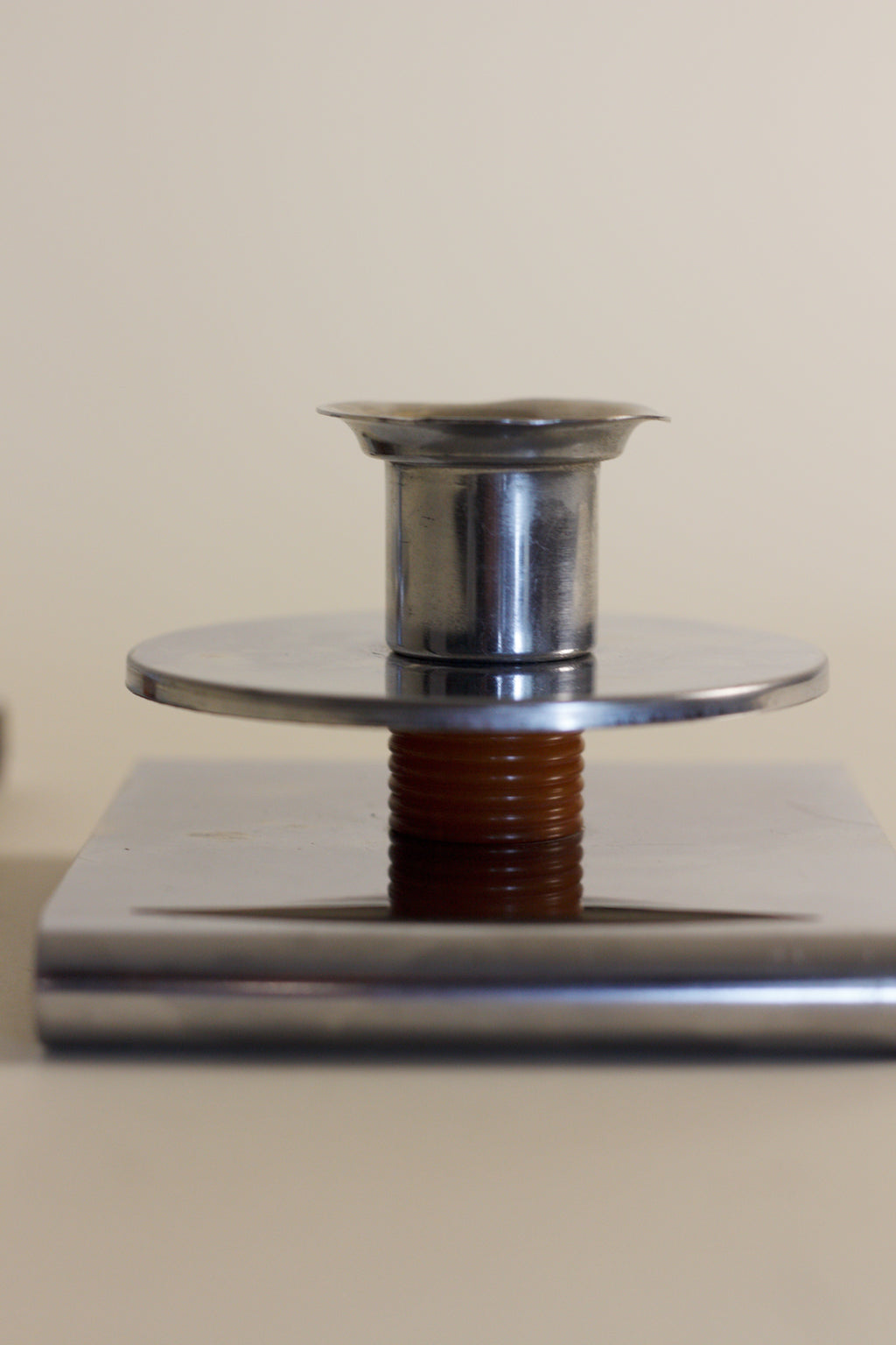 Pair of Art Deco Chrome Candlesticks