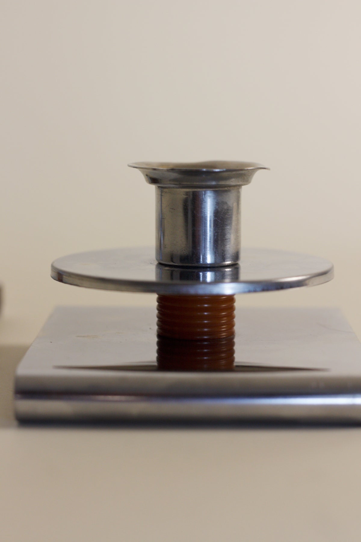 Pair of Art Deco Chrome Candlesticks