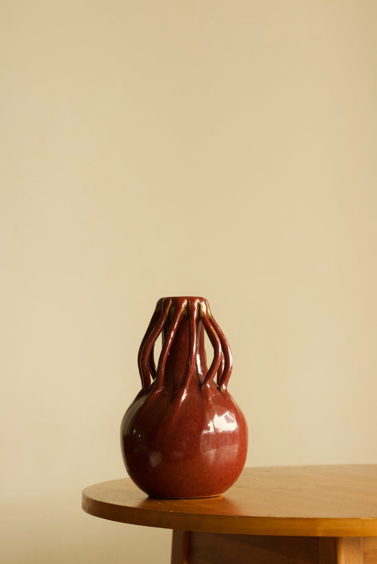 Oxblood Ceramic Loop Vase