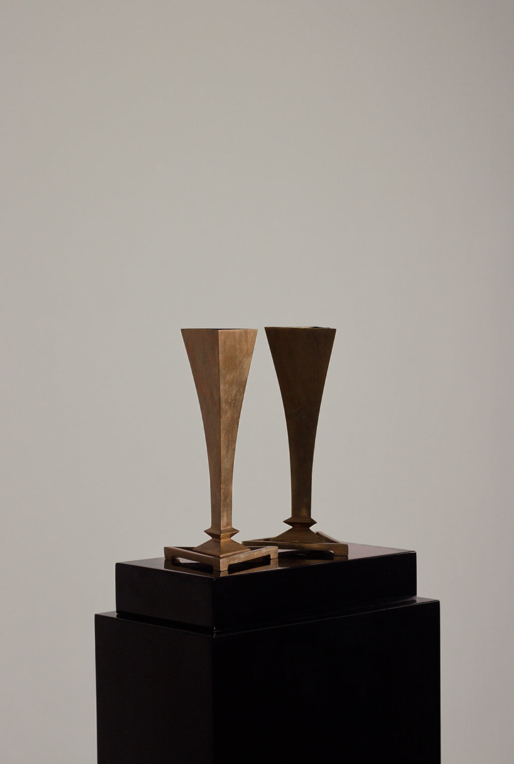 Pair of Art Deco Brass Vases