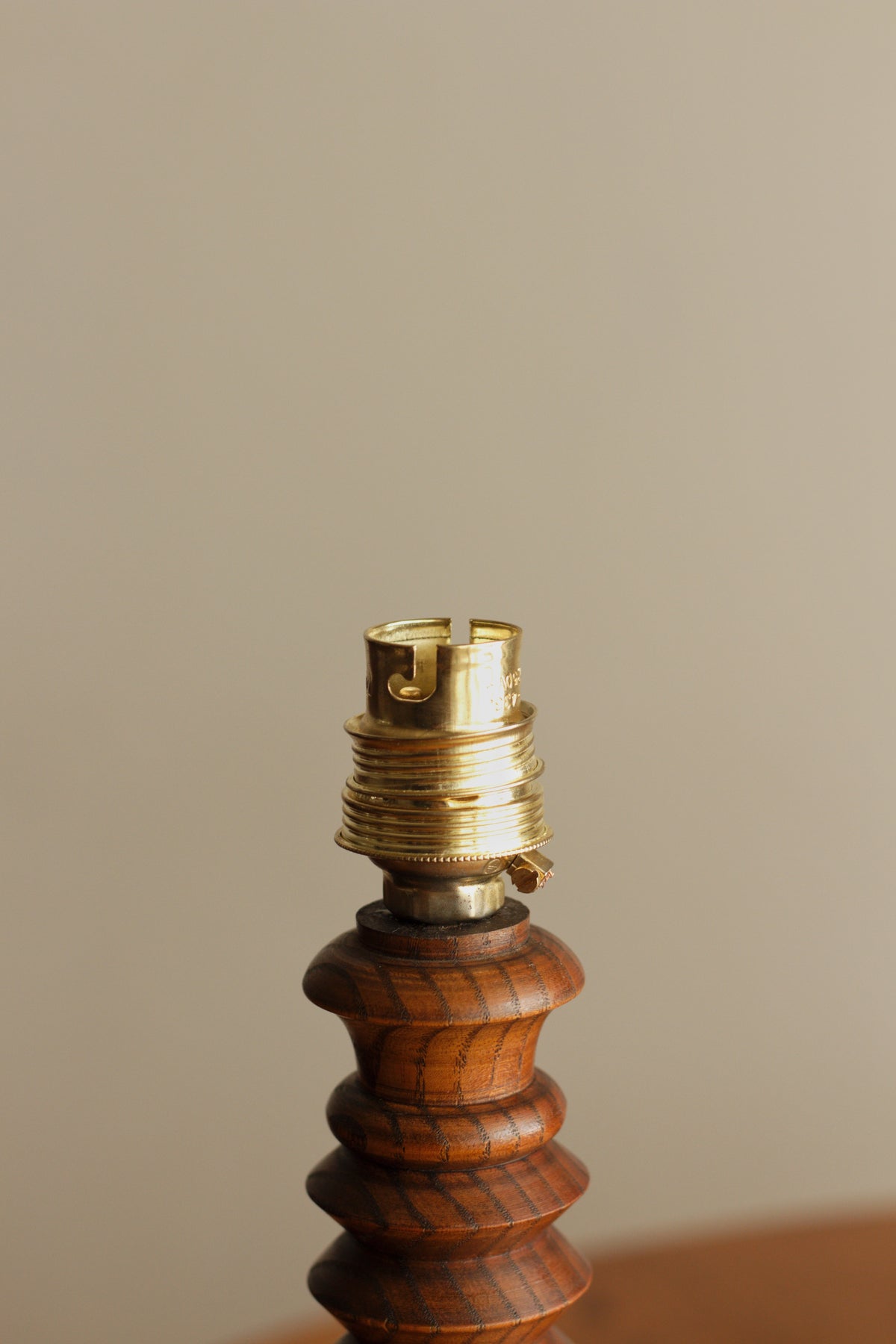 French Art Deco Geometric Wood Table Lamp