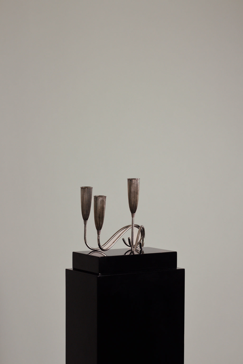 Art Deco Silverplate Candlesticks, Pair