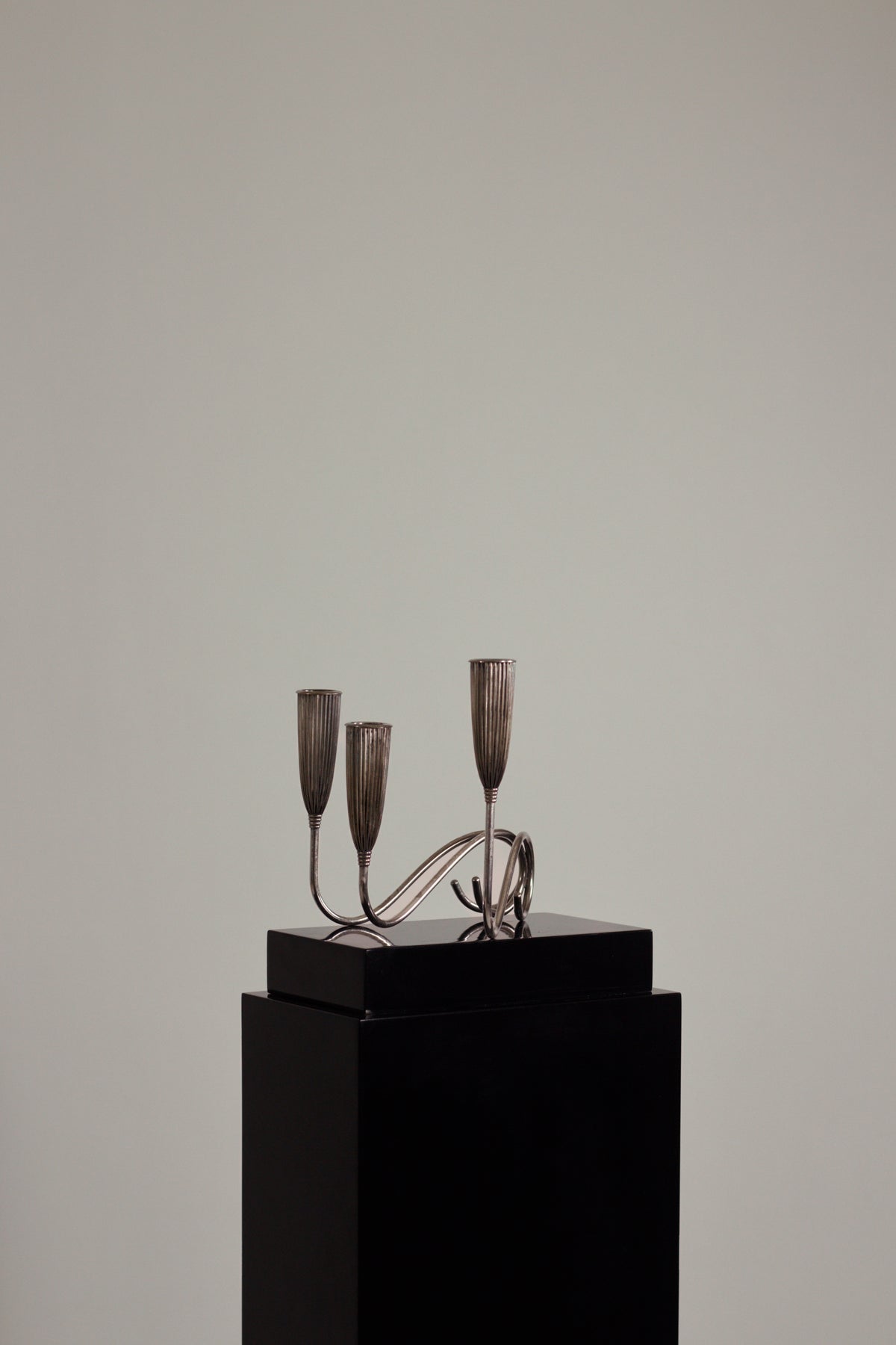 Art Deco Silverplate Candlesticks, Pair