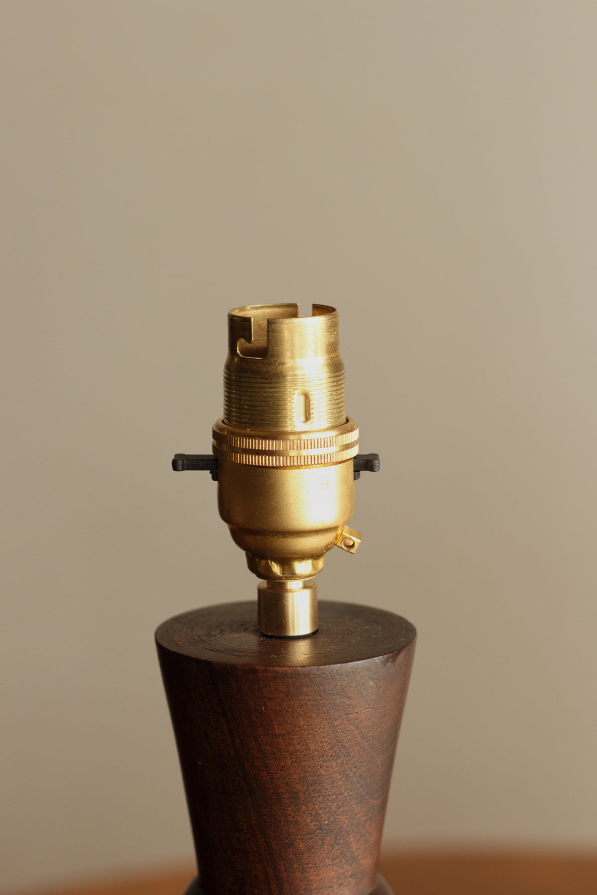 French Art Deco Ribbed Wood Table Lamp