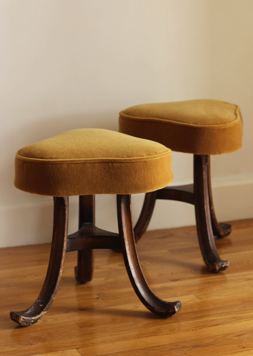 Sculptural Ottomans, Pair