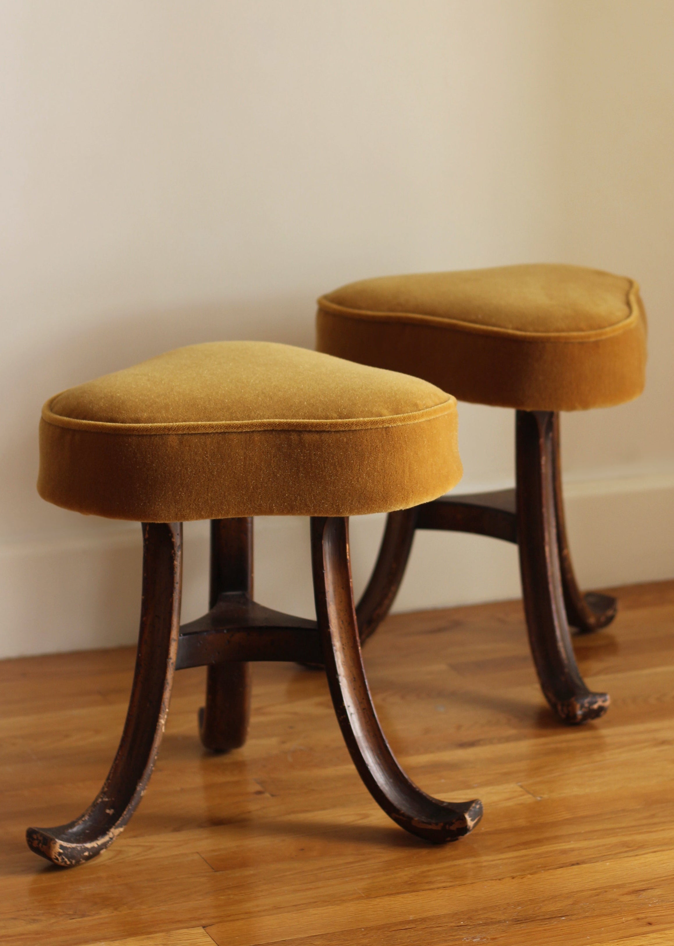 Sculptural Ottomans, Pair