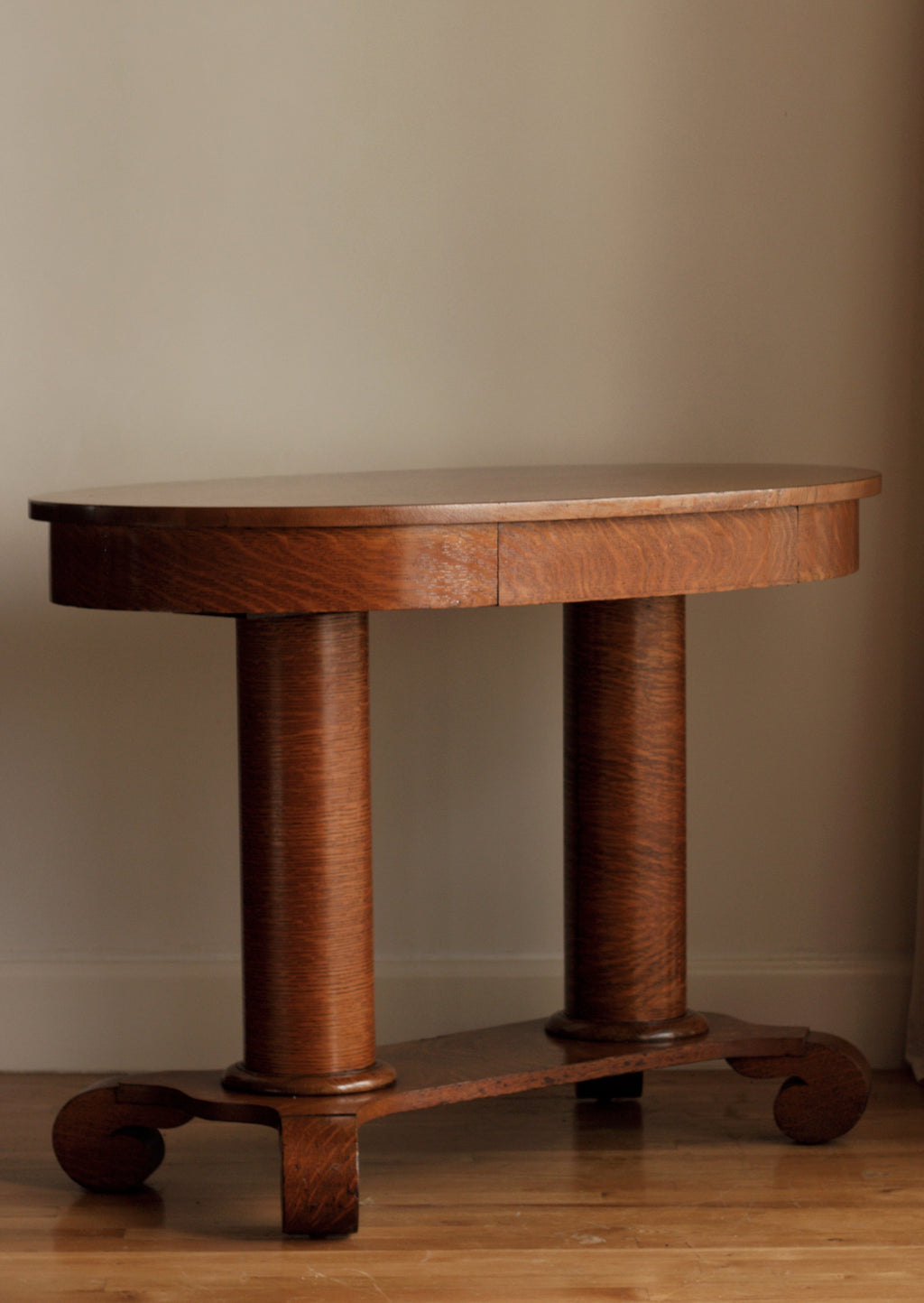 Oak Column Table, 20th Centry