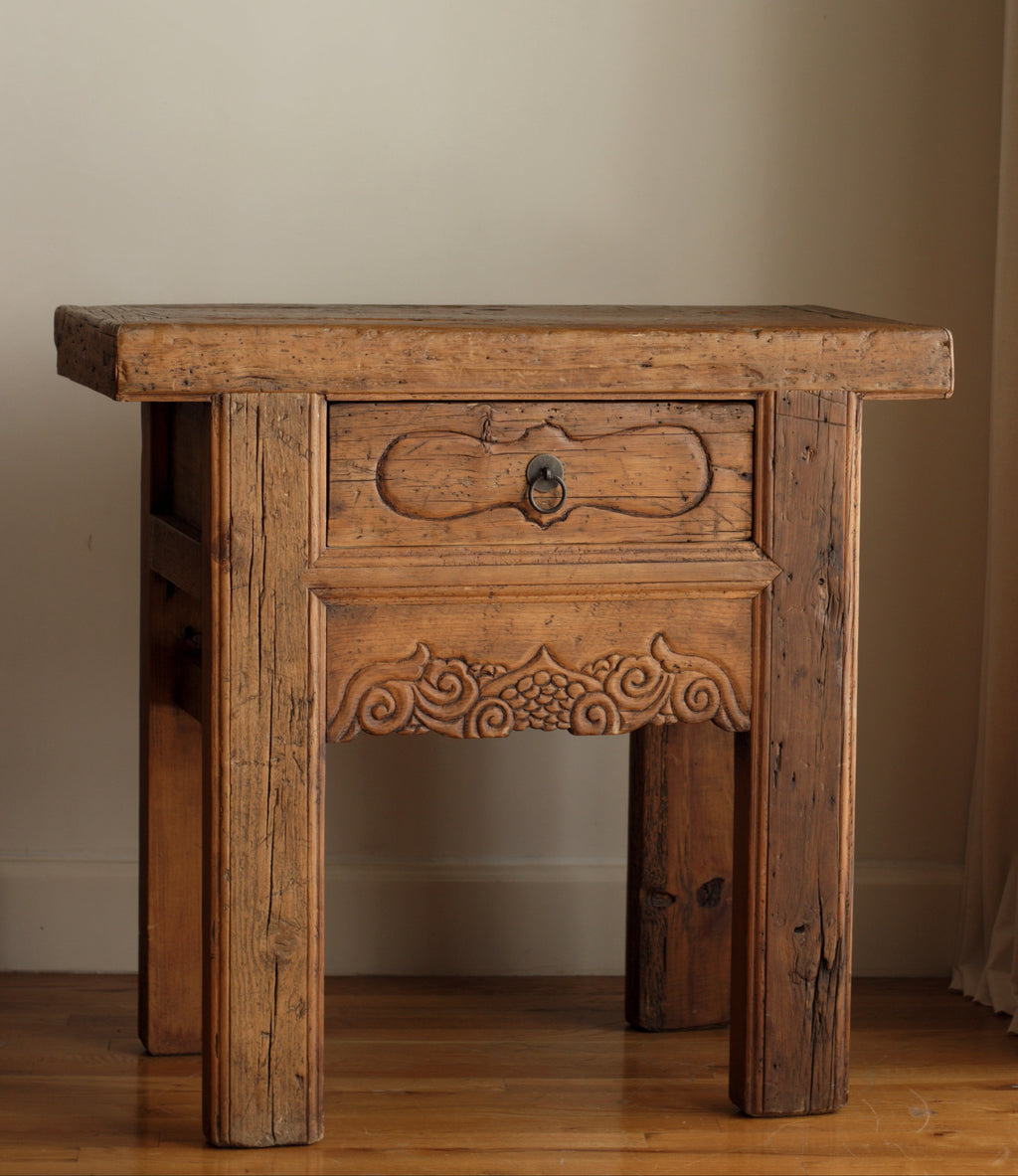 Vintage Carved Wood Table