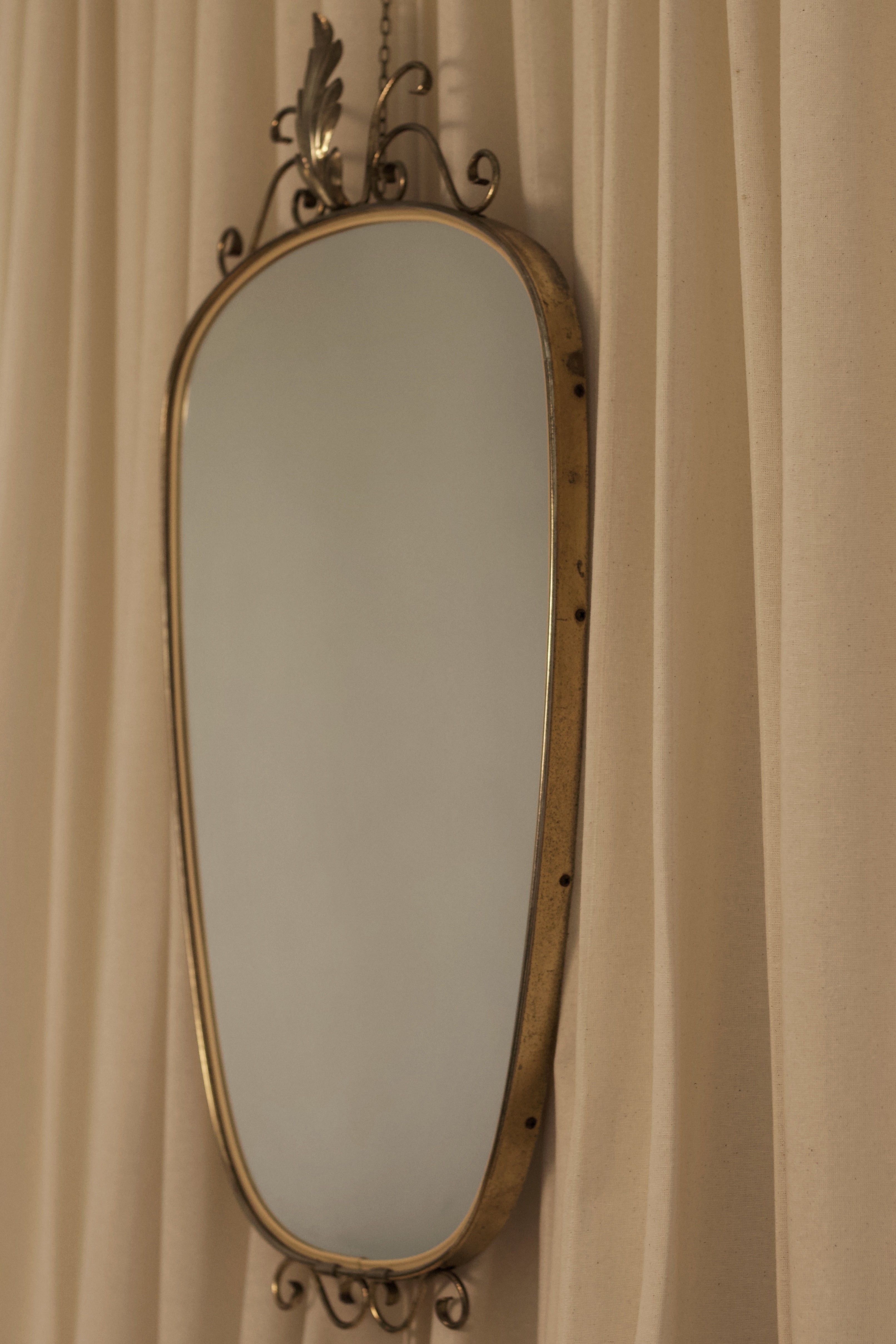 Dehnudt Brass Mirror, c. 1950s