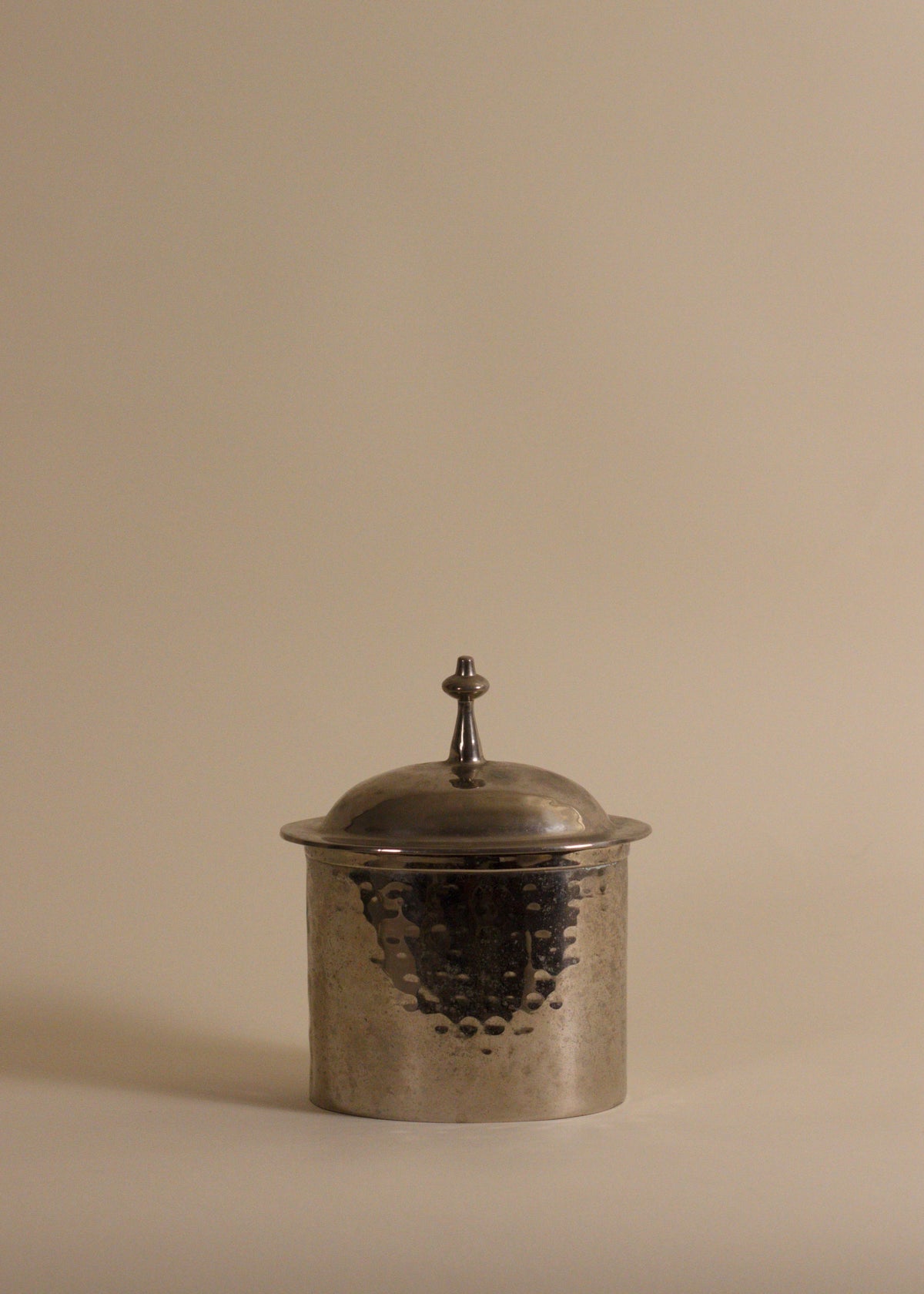 Nickel-Plated Brass Lidded Box