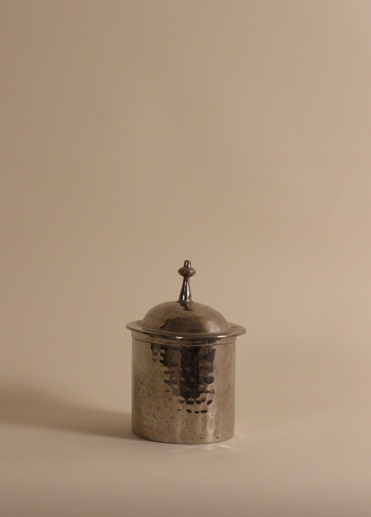 Nickel-Plated Brass Lidded Box