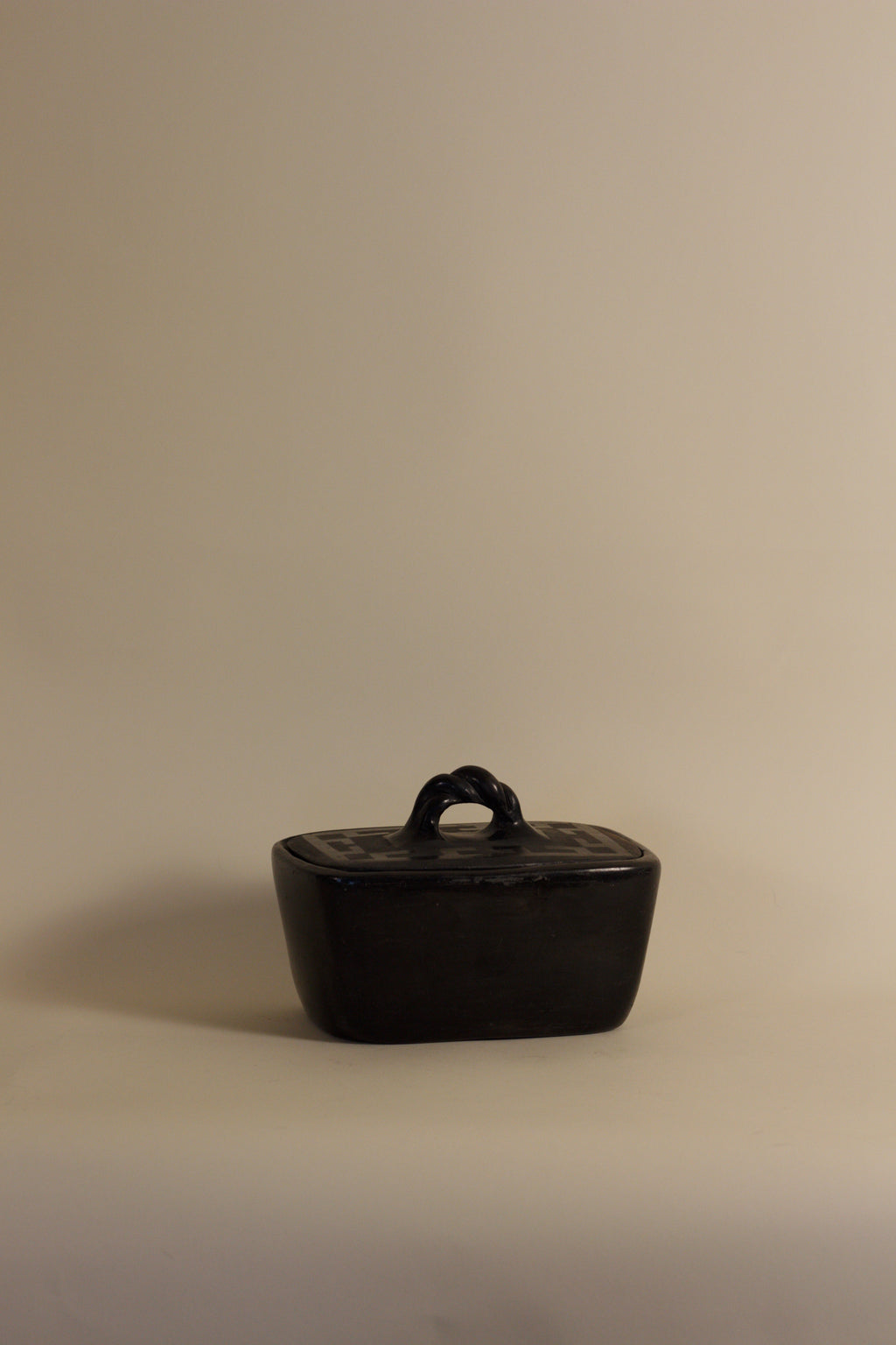 Sculptural Black Ceramic Box