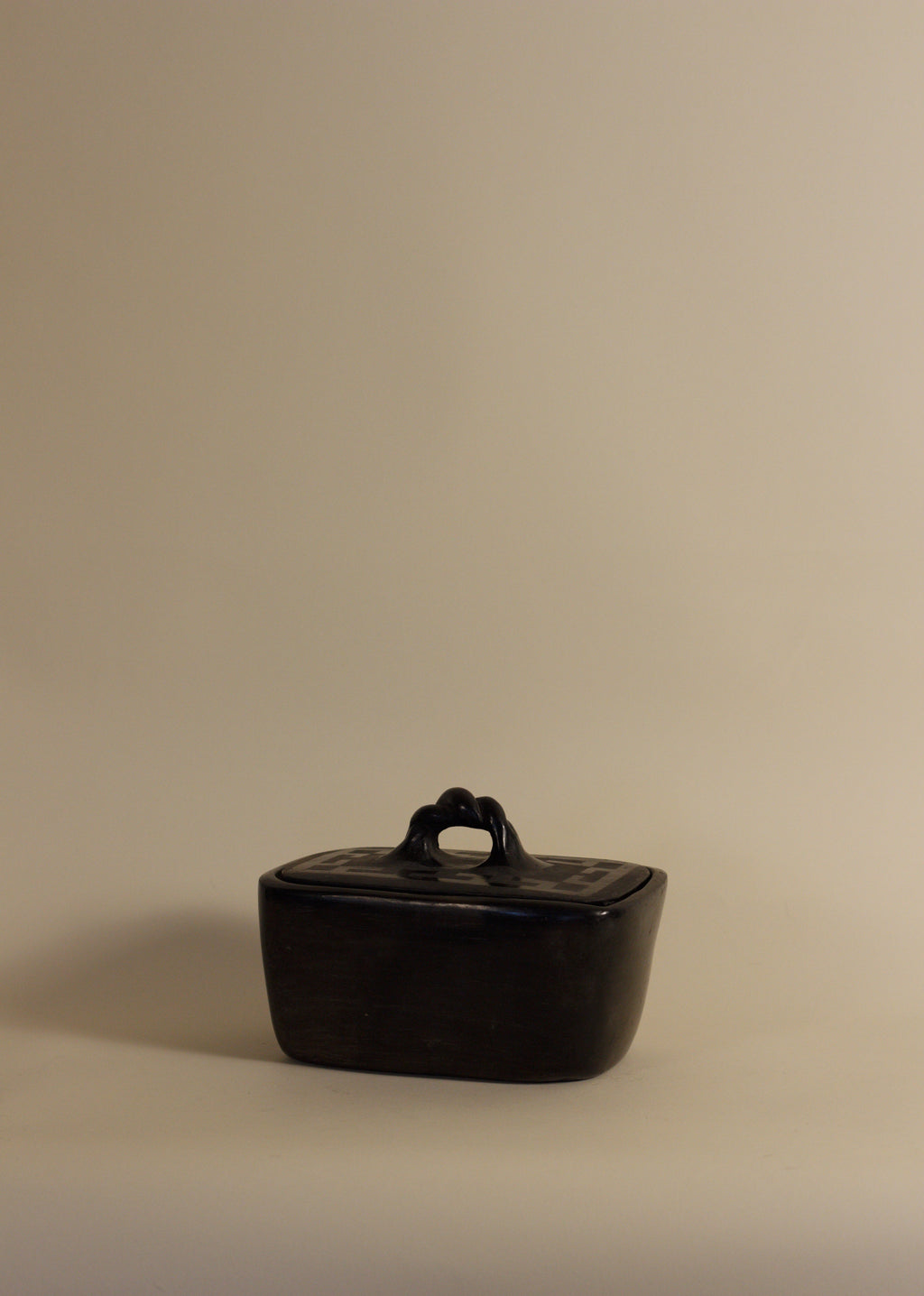 Sculptural Black Ceramic Box