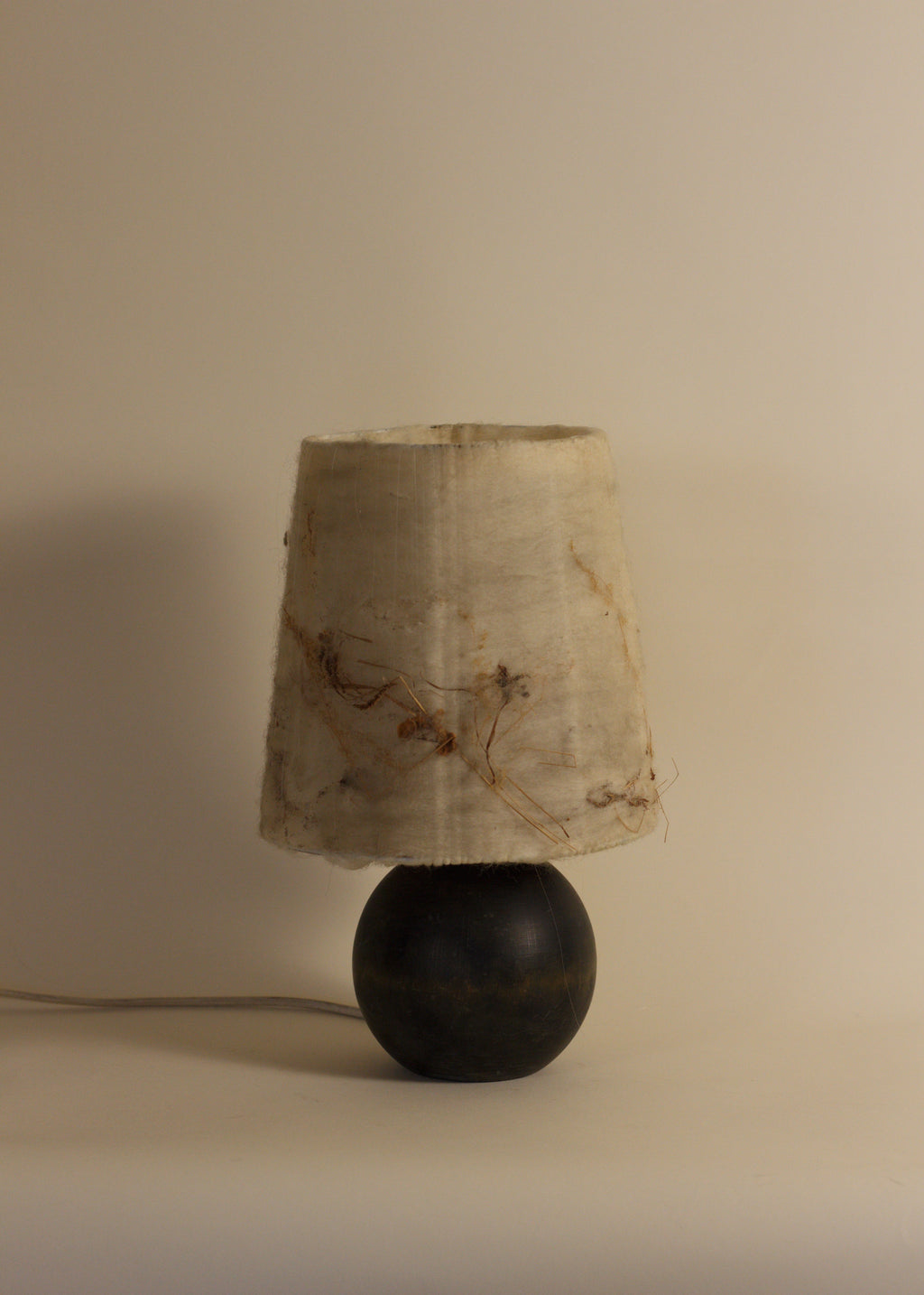 Sculptural Wood Sphere Lamp