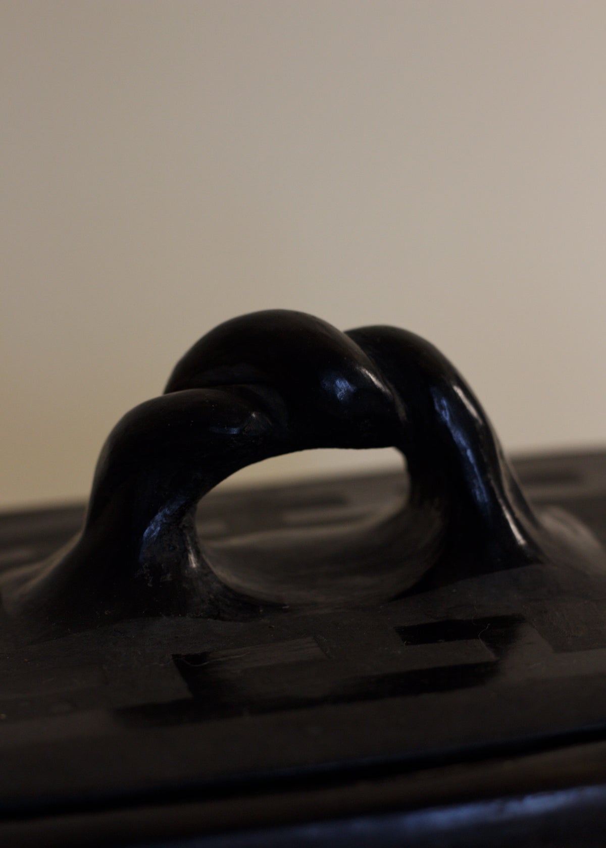 Sculptural Black Ceramic Box
