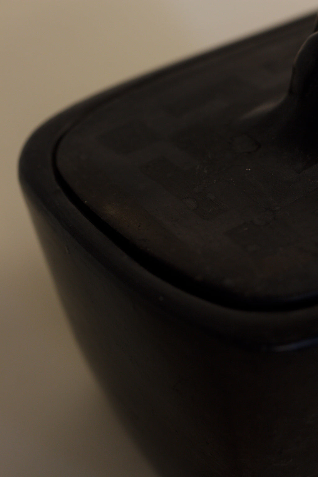Sculptural Black Ceramic Box