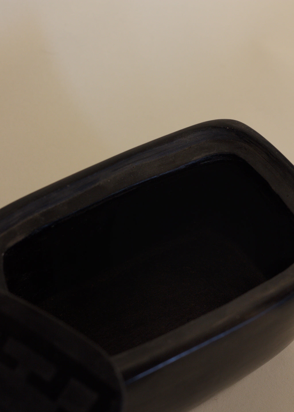 Sculptural Black Ceramic Box