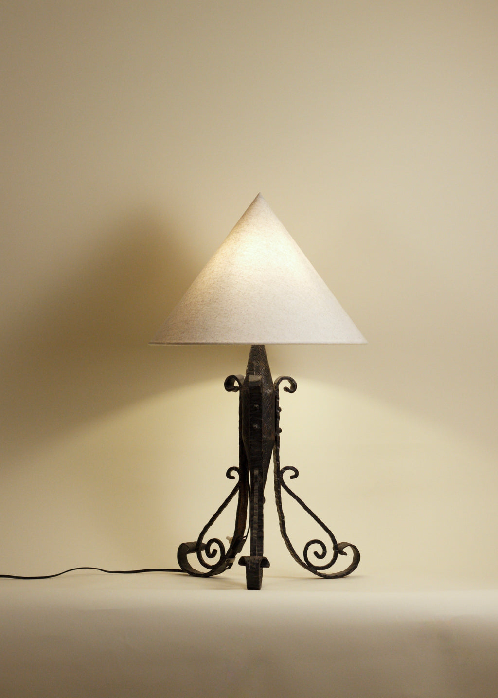 French Art Deco Hand-Forged Lamp