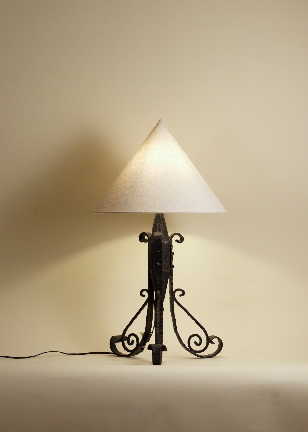 French Art Deco Hand-Forged Lamp