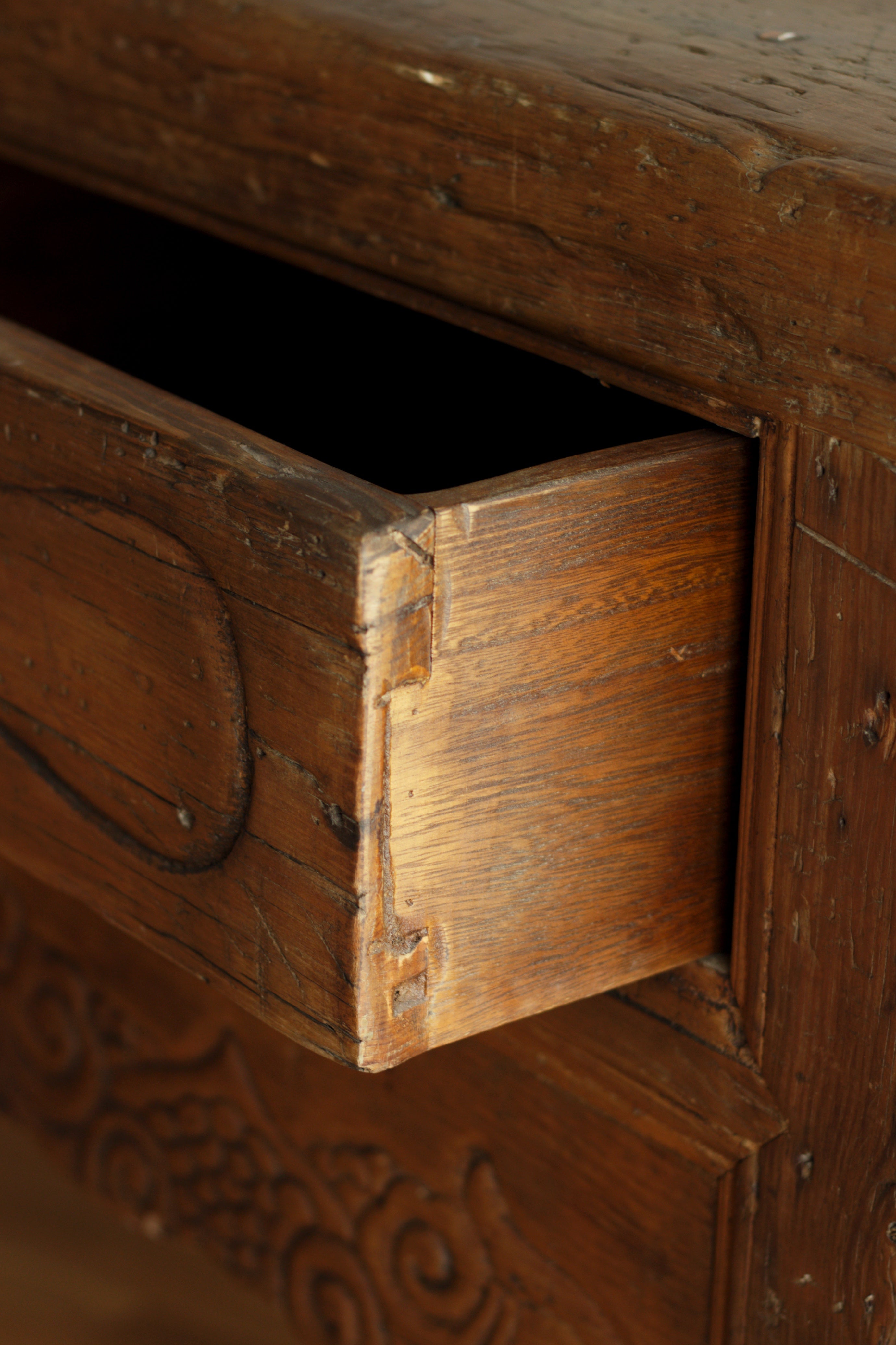Vintage Carved Wood Table